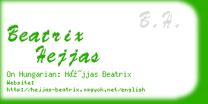 beatrix hejjas business card